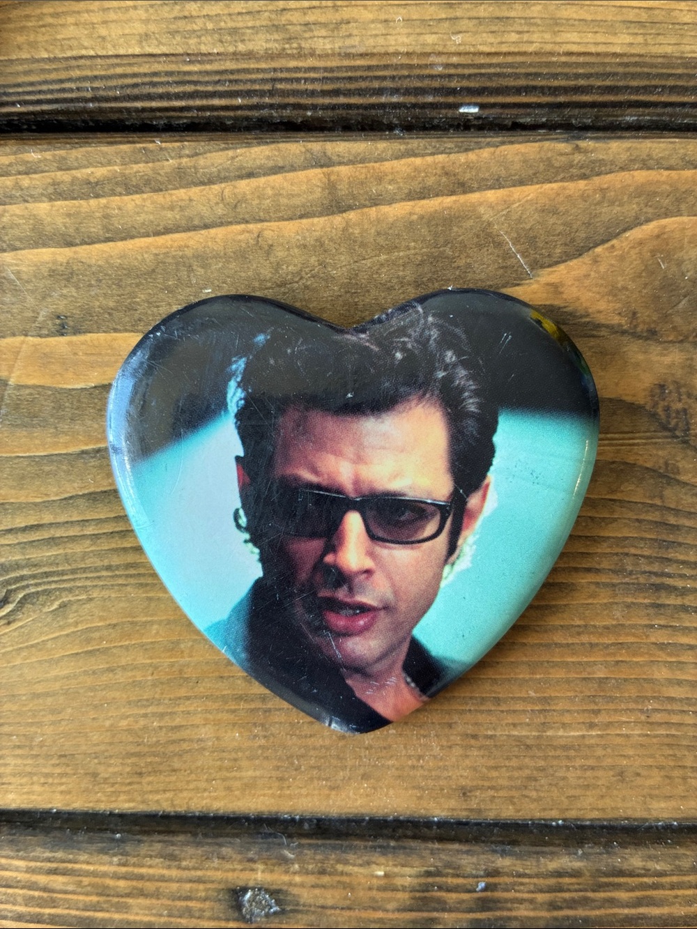 Heart Shaped Jeff Goldblum - Ian Malcolm pin/button